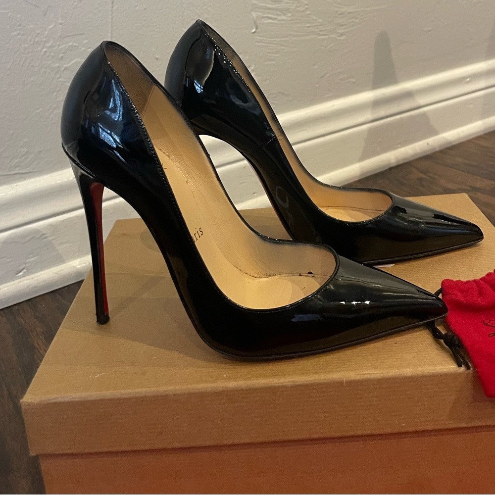 Elegant Black Stiletto Heels So Kate 120 Patent